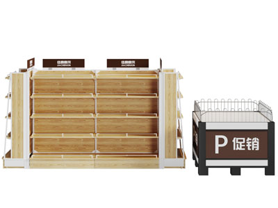 现代超市实木多层货架摆台3d模型 现代超市实木多层货架摆台