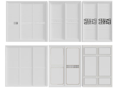 简欧百叶柜门推拉柜门衣柜