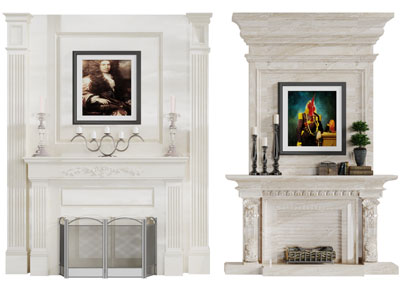 欧式白色大理石壁炉火炉