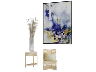 新中式实木条镂空休闲椅子边几