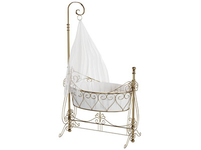 欧式雕花铁艺婴儿床吊篮