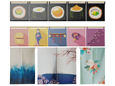 日式餐厅招牌门帘挂帘3d模型 日式餐厅招牌门帘挂帘