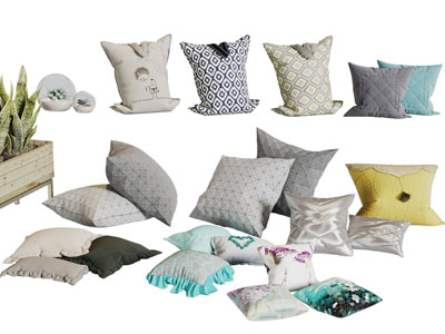 现代不同花纹的靠垫抱枕