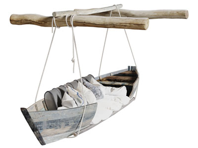 工业风木船吊椅