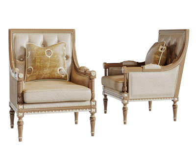 美式实木扶手休闲椅子