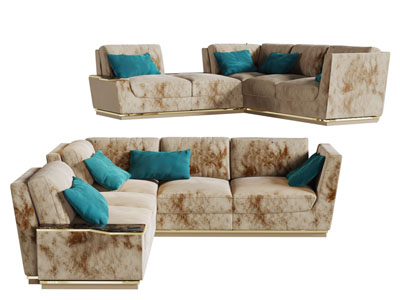 现代转角多人沙发