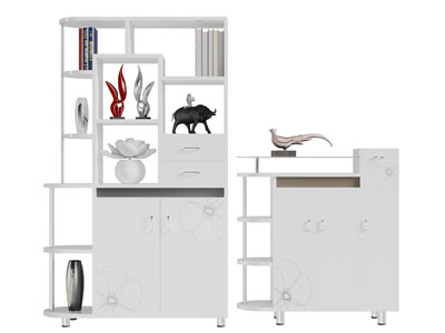 现代白色收纳装饰柜