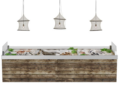 超市生鲜海鲜鱼类展台货架3d模型 超市生鲜海鲜鱼类展台货架