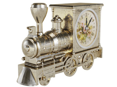 欧式金属火车头造型的钟表3d模型 欧式金属火车头造型的钟表