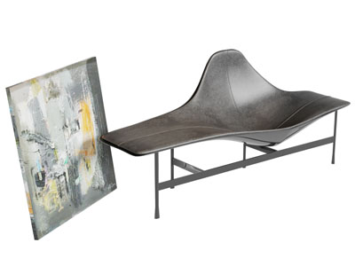 后现代皮革休闲椅子