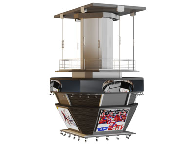 现代广场带镭射灯的超大屏幕