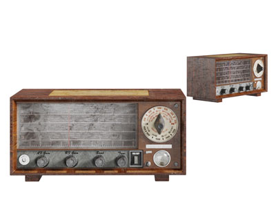 现代复古实木壳的收音机