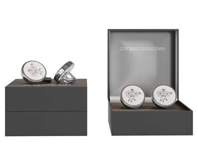 现代包装盒里的耳钉珠宝首饰