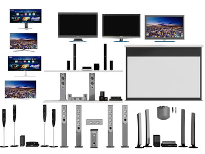 现代音响投影幕布3d模型 现代音响投影幕布
