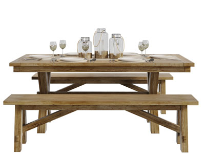 美式民宿实木餐桌椅组合