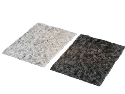 现代黑白毛绒地毯3d模型 现代黑白毛绒地毯