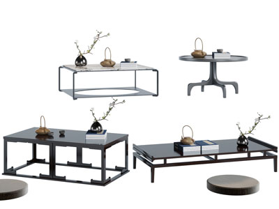 新中式长方形实木茶几