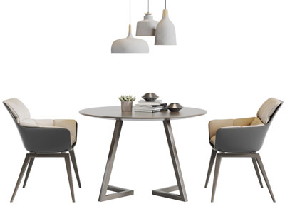 北欧圆形餐桌椅组合