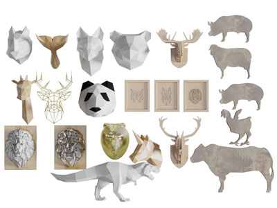 北欧卡通动物墙饰挂件