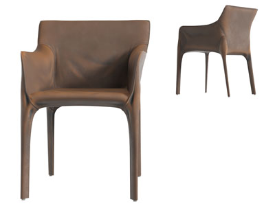 现代咖啡色休闲椅子