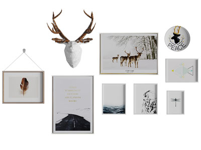 北欧装饰挂画麋鹿挂件