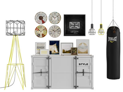 工业风玄关柜边柜中标挂件