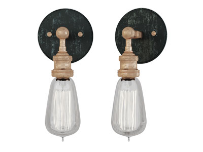 工业风铜管水晶灯罩壁灯