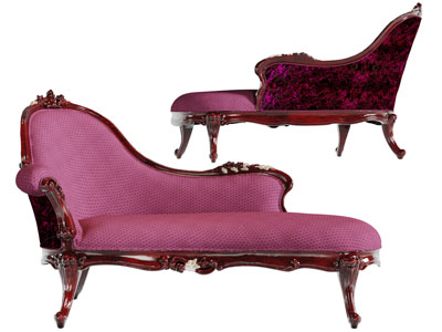 欧式玫红色贵妃椅美人榻