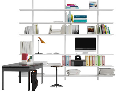 现代书柜书桌