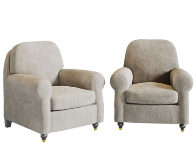 欧式布艺单人沙发3d模型 欧式布艺单人沙发