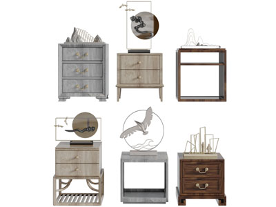 中式床头柜角几