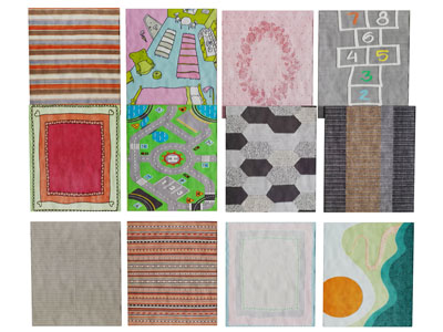 现代长方形地毯3d模型 现代长方形地毯