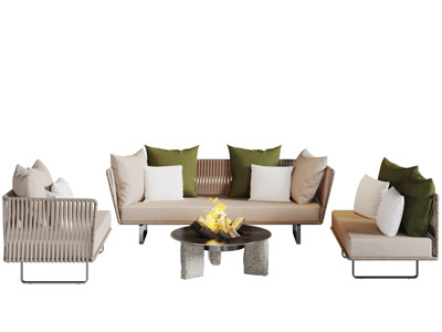 现代户外多人双人沙发篝火