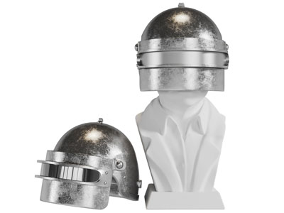 戴着头盔的半身雕塑雕刻