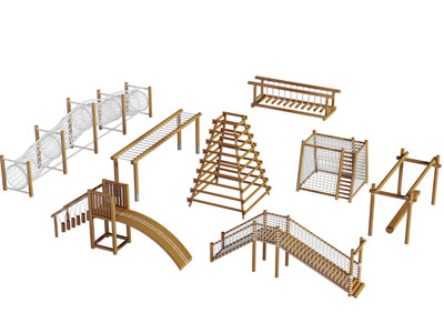现代实木材质的游乐设备设施3d模型 现代实木材质的游乐设备设施