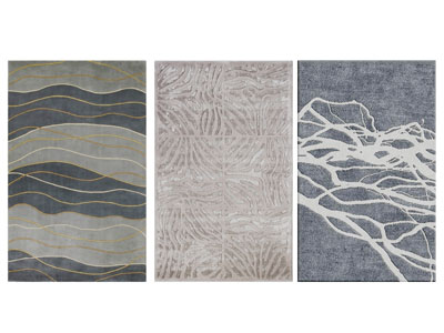 新中式长方形地毯3d模型 新中式长方形地毯