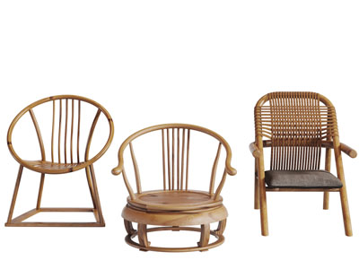 新中式藤编实木休闲椅子
