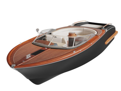 一只黑色的游艇