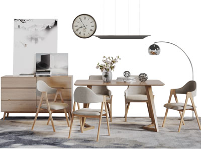 北欧实木餐桌椅组合