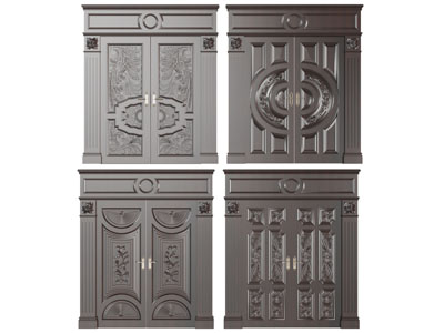 欧式实木双扇大门