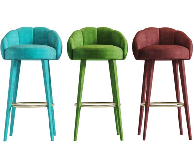 现代轻奢布艺吧椅