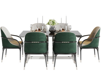 现代轻奢餐桌椅组合