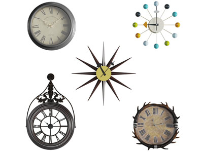 美式圆形钟表3d模型 美式圆形钟表