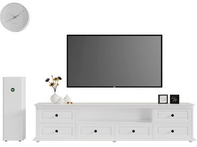 简欧白色电视柜电视机