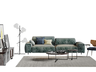 现代轻奢多人沙发休闲椅子茶几组合