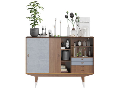 北欧实木餐边柜