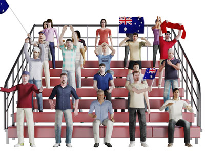 体育看台上的多人3d模型 体育看台上的多人