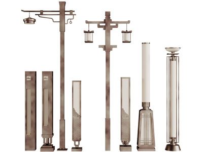 中式实木支架的路灯落地灯草坪灯