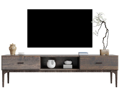 新中式实木电视柜电视机