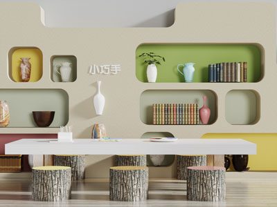 现代手工坊工作台桌凳组合